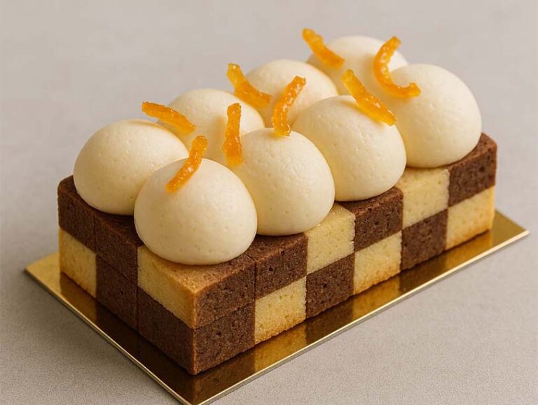 individual chocolate orange checkerboard dessert